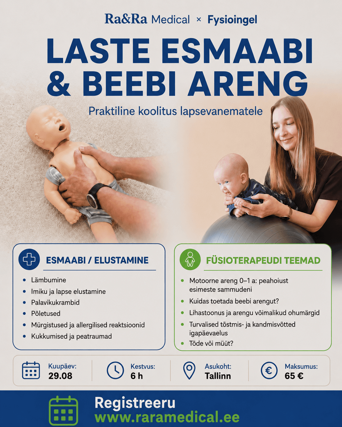 Laste esmaabi ja beebi arengu praktilise koolituse info
